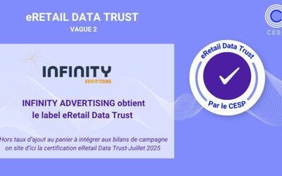 Infinity Advertising certifiée eRetail Data Trust par le CESP (Centre d’Etude des Supports de Publicité) pour une 2ème vague consécutive !